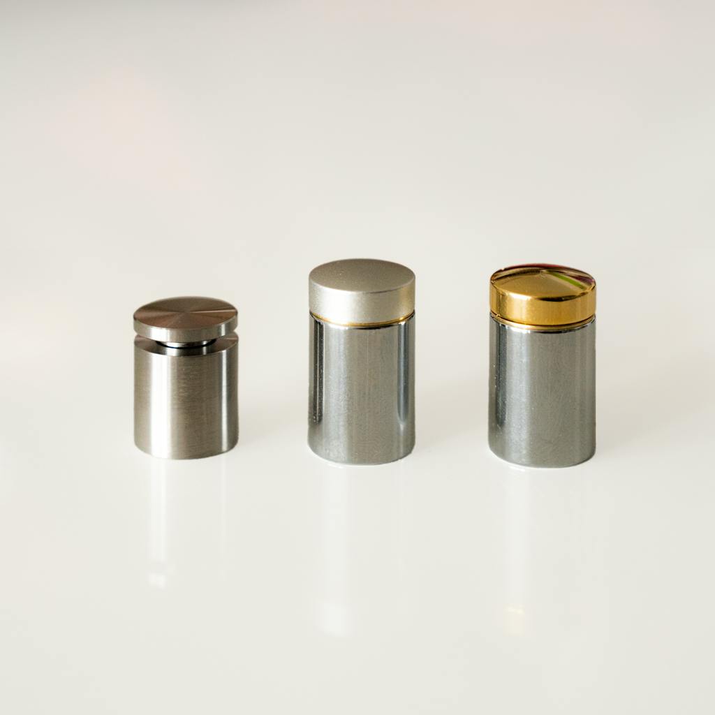 Wandabstandshalter (4er-Set), 15 mm-Budget Gold – 25 mm Randabstand , 9 mm Durchmesser